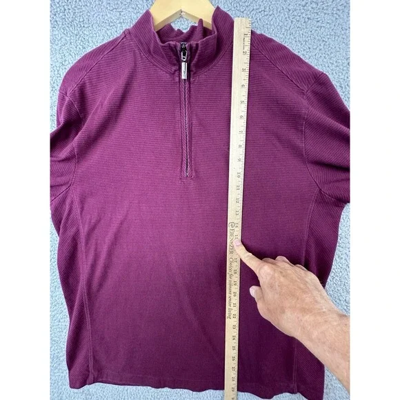 Tommy Bahama Sweater Mens XL Maroon Quarter Zip Pullover Casual Golf Sweater - Picture 8 of 9